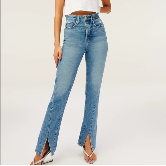 Good American Good Boy Twisted Slit Jeans Sz 8 / 29 - Picture 6 of 11